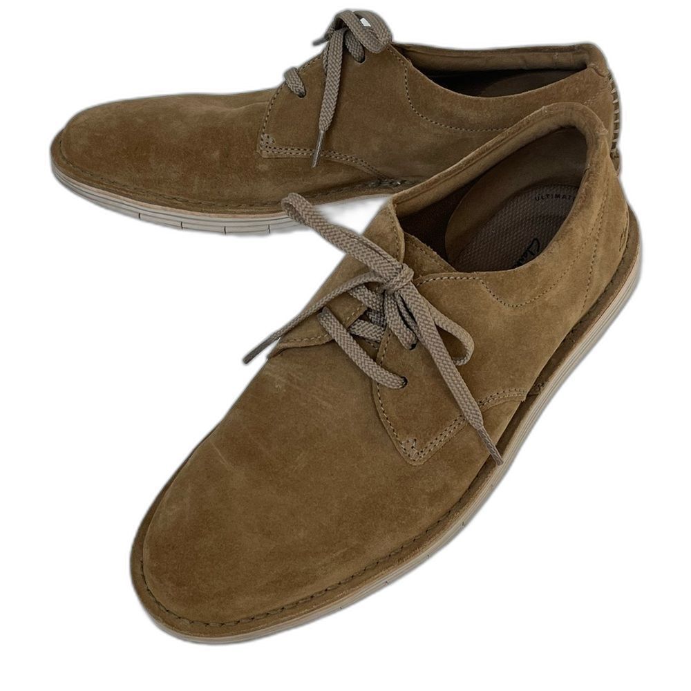 Clarks Men's Forge Vibe Tan Suede Leather Casual Oxford Shoe Size 10.5